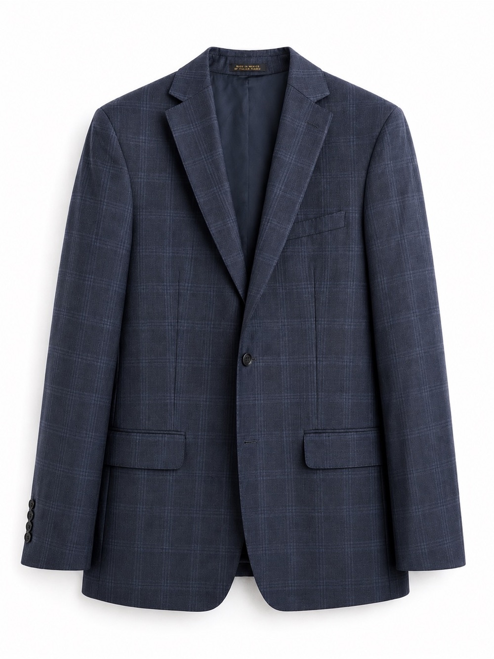 Jos. A. Bank Reserve Tailored Fit Navy Windowpane 100% Italian Wool Suit Coat